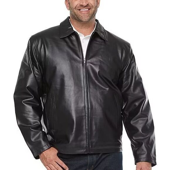 NWT Victory Outfitters Men's 3XL Midweight Genuine Leather Jacket Black - Picture 1 of 2